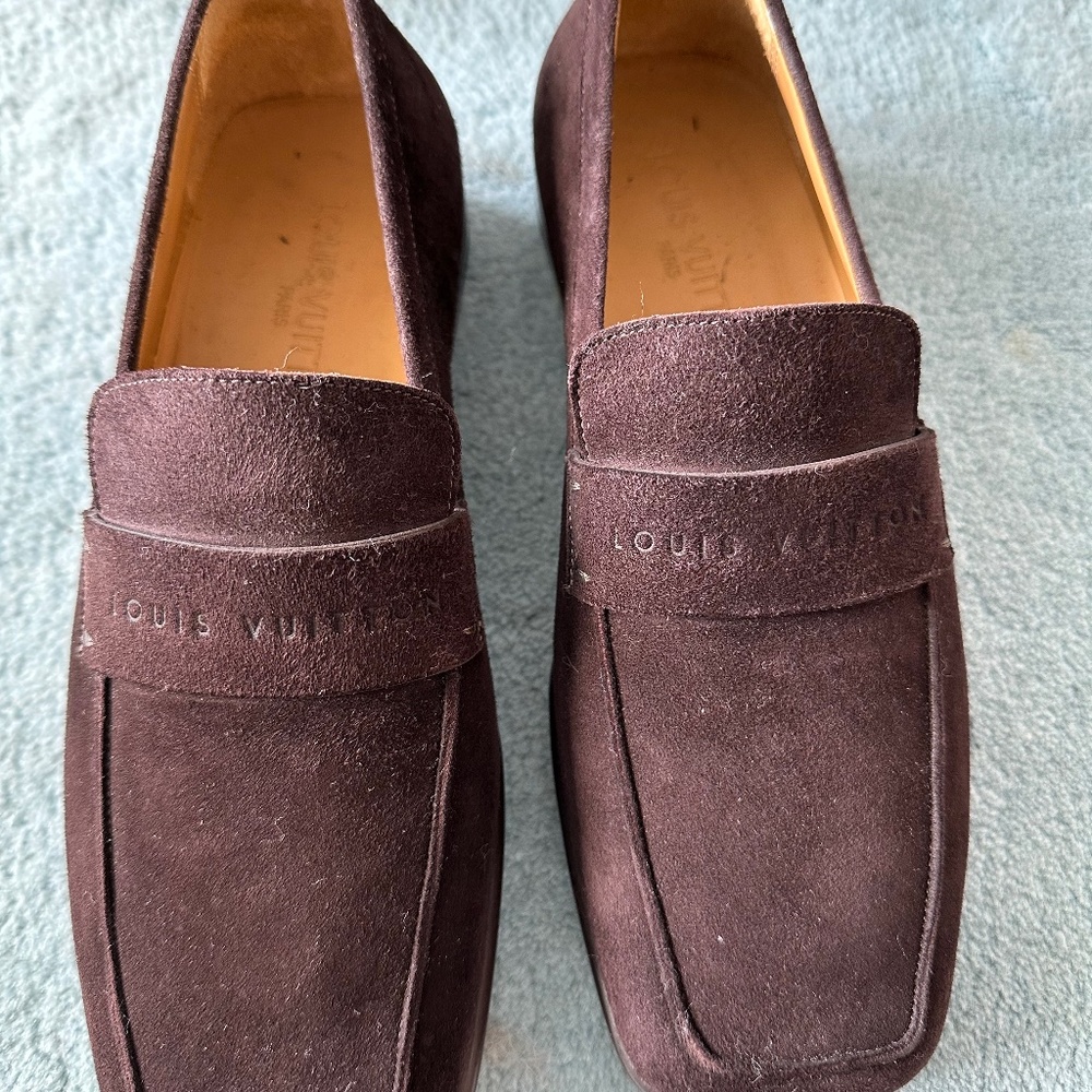 Vintage Louis Vuitton suede loafers